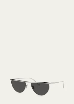 KHAITE x Oliver PeoplesSleek Metal Windsor Rim Sunglasses