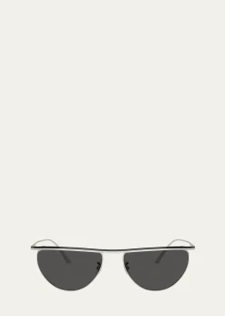KHAITE x Oliver PeoplesSleek Metal Windsor Rim Sunglasses