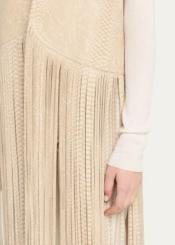 Kobi HalperinAngela Snakeskin Fringe Leather Vest