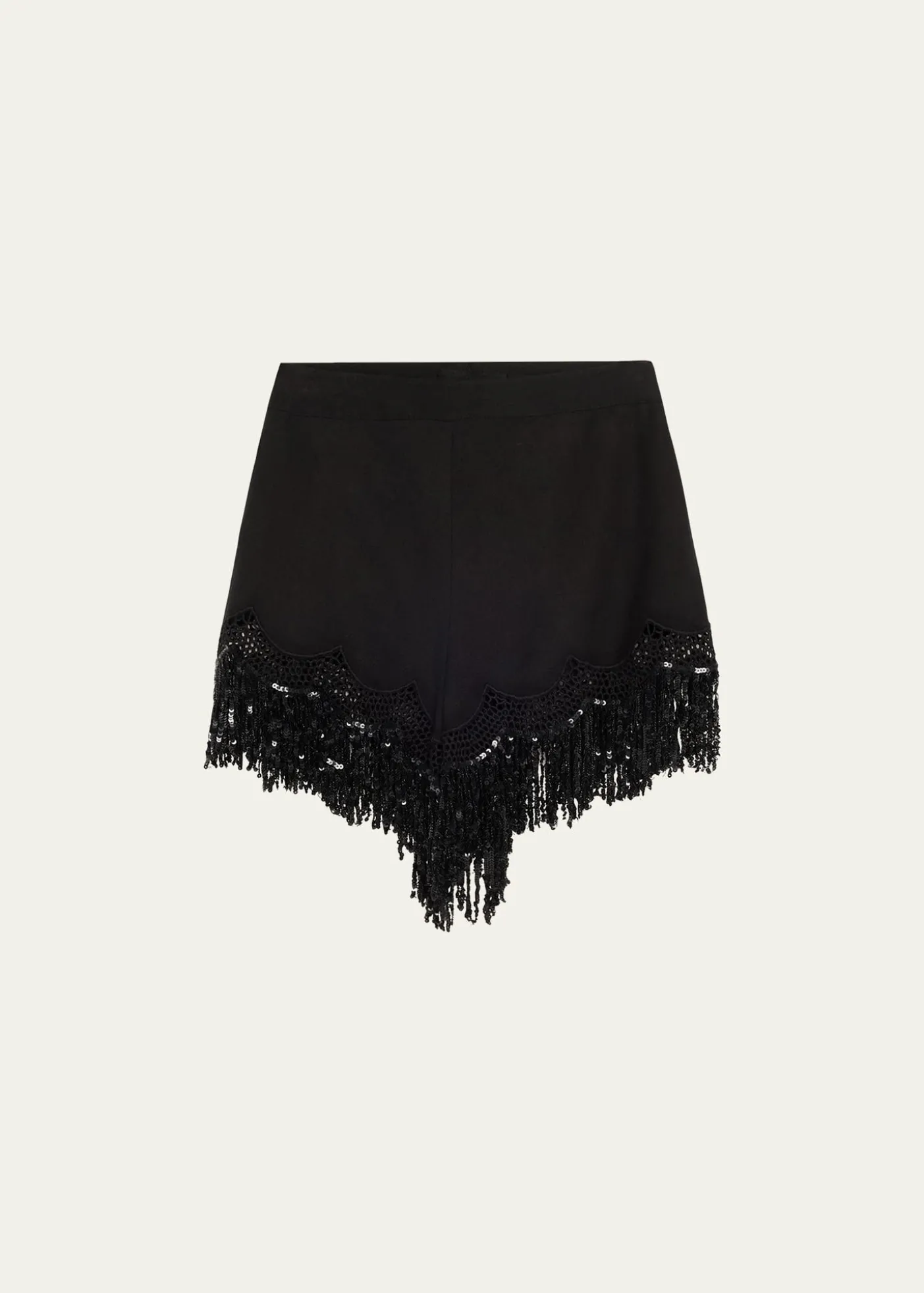 Kobi HalperinAshlyn Sequin Fringe Lace-Trim Shorts