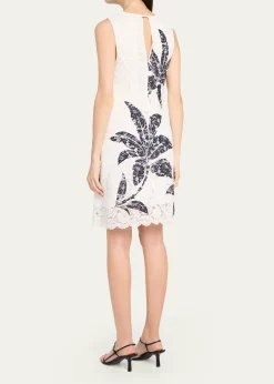 Kobi HalperinMaren Sleeveless Palm Leaf-Print Lace Dress