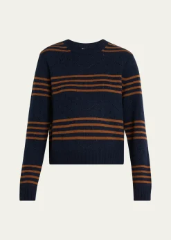 KuleSKN Striped Pointelle Cashmere Sweater