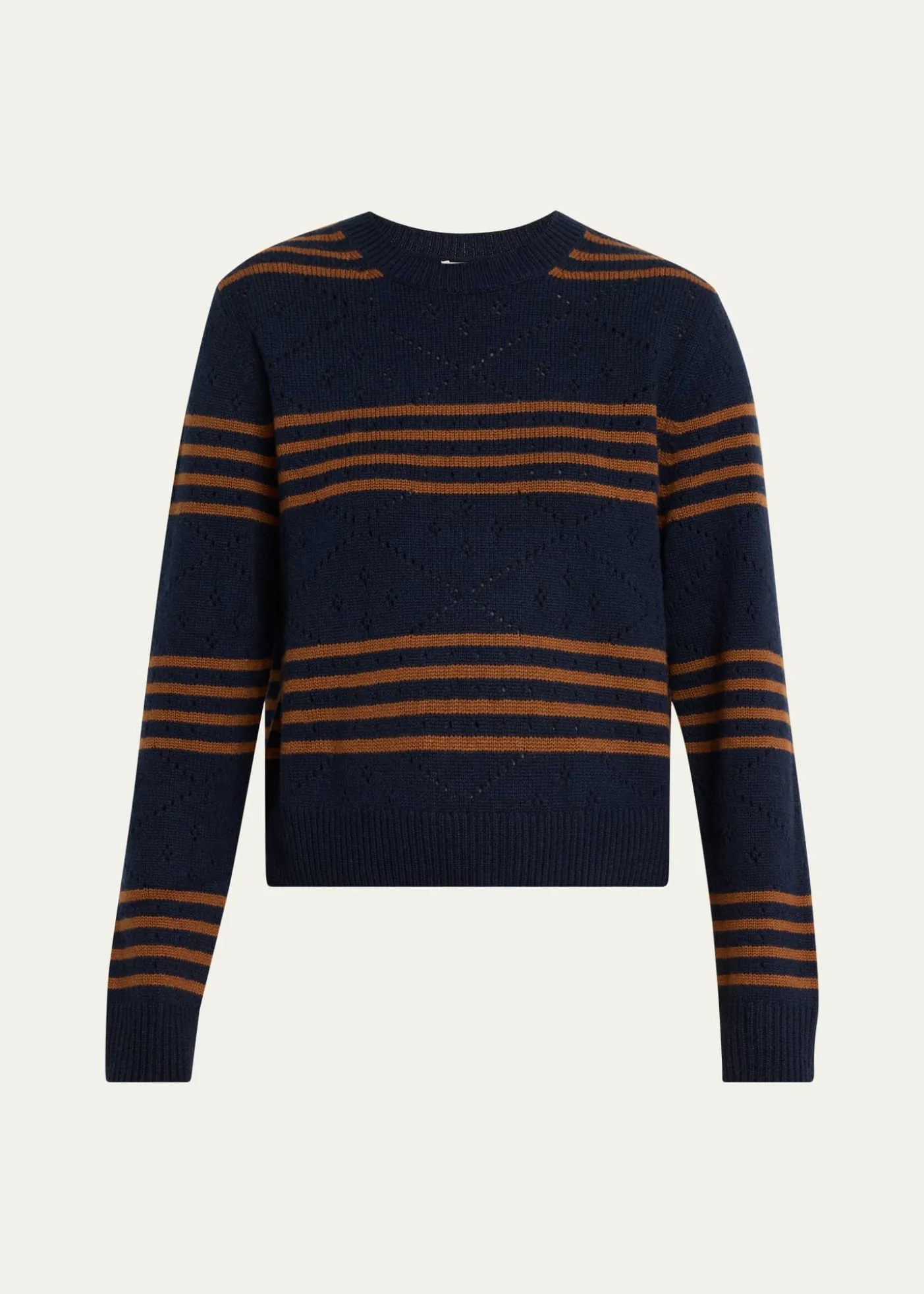 KuleSKN Striped Pointelle Cashmere Sweater