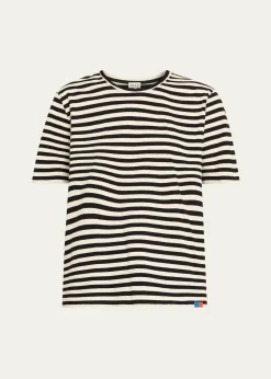 KuleThe Modern Cotton Stripe Long-Sleeve Turtleneck T-Shirt
