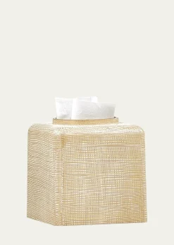 LabrazelWoven Tissue Box Cover, Gold