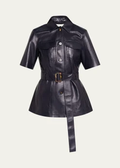Lafayette 148 New YorkBelted Leather Jacket