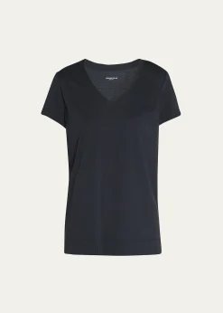 Lafayette 148 New YorkModern V-Neck Short-Sleeve Cotton Jersey Tee