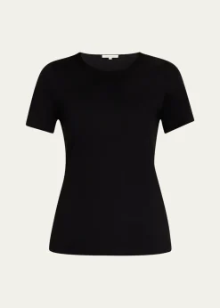Lafayette 148 New YorkRibbed Crewneck Cotton T-Shirt