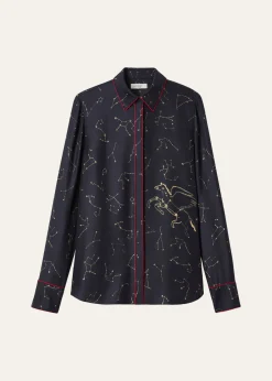 Lafayette 148 New YorkScottie Constellation-Print Silk Twill Blouse