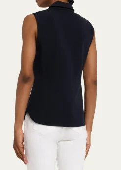 Lafayette 148 New YorkSleeveless Cotton Pique Shirt