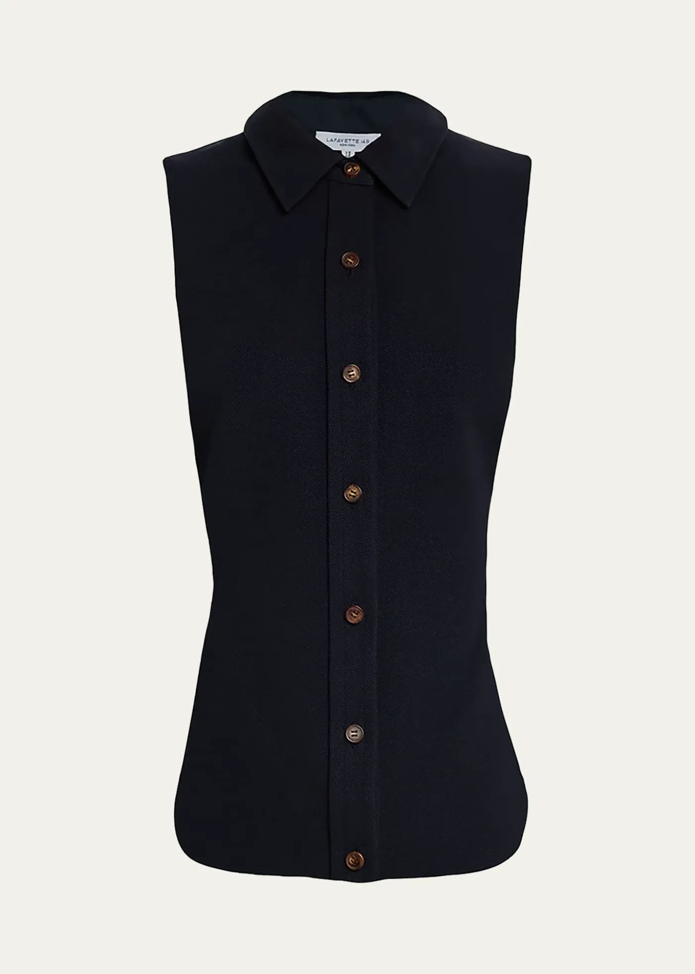 Lafayette 148 New YorkSleeveless Cotton Pique Shirt