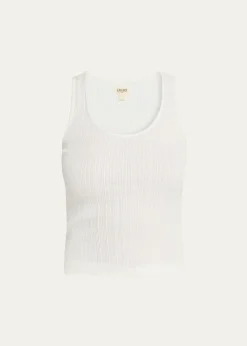 L'AgenceAdira Pointelle Scoop-Neck Tee