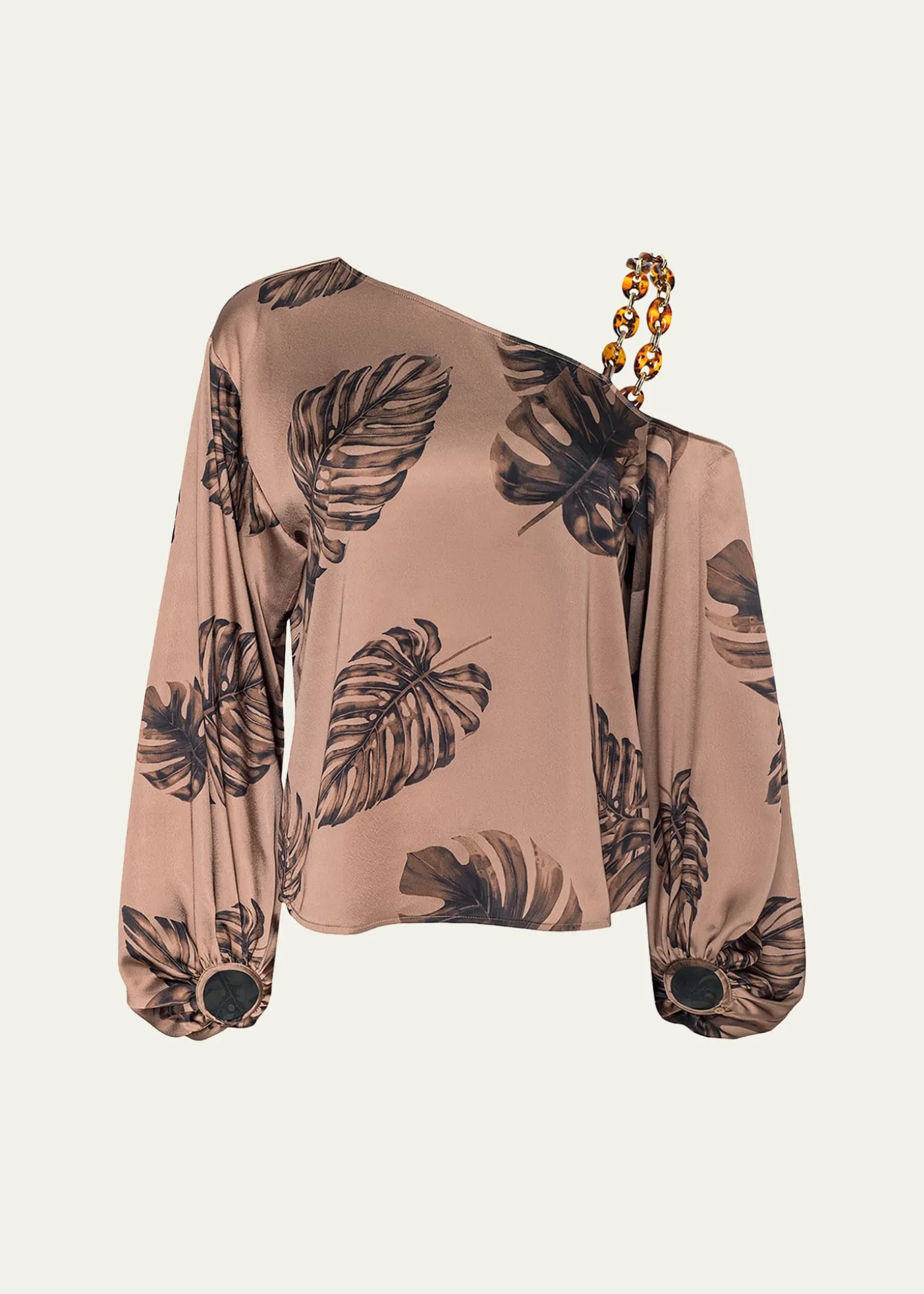 L'AgenceAsami Botanical-Print Satin Blouse