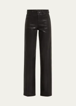 L'AgenceClayton Coated Wide-Leg Jeans