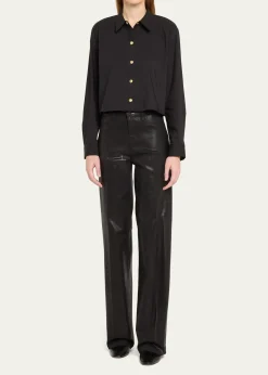 L'AgenceClayton Coated Wide-Leg Jeans