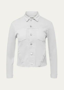 L'AgenceJanelle Slim Cropped Jean Jacket with Raw Hem