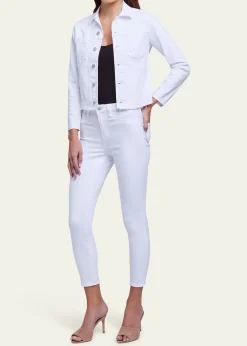 L'AgenceJanelle Slim Cropped Jean Jacket with Raw Hem