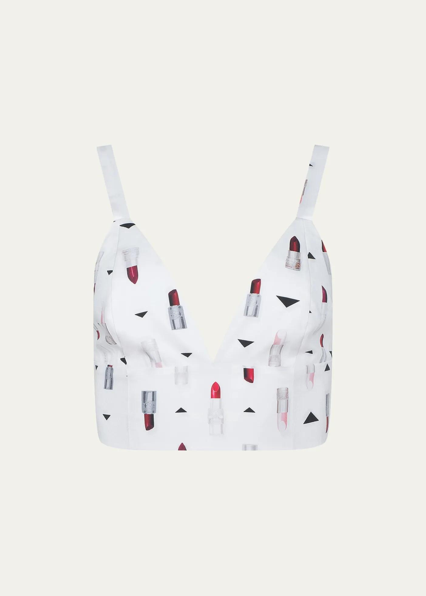 L'AgenceKaori Lipstick-Print Bralette Top