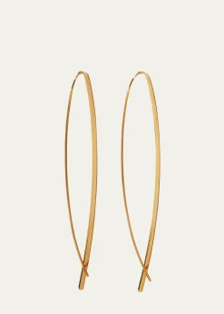 Lana14K Gold Elite Narrow Upside Down Hoop Earrings