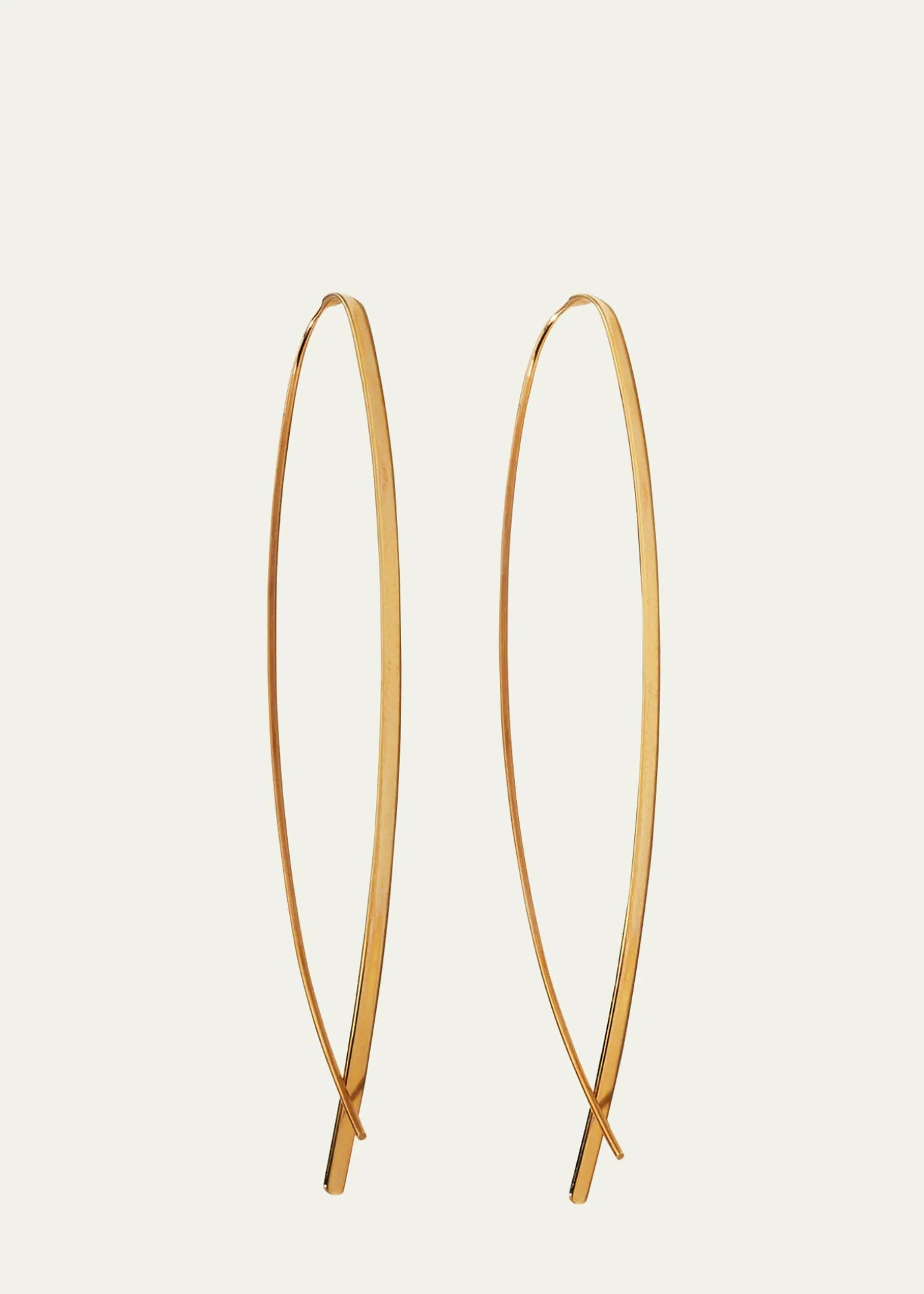 Lana14K Gold Elite Narrow Upside Down Hoop Earrings