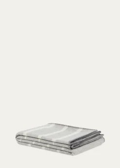 LANEROSSIOptical Double-Face Reversible Wool/Cashmere Throw, 51" x 70"
