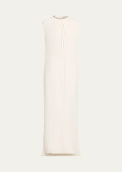 LanvinEmbroidered Charmeuse Dress