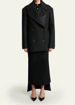 LanvinWool Oversized Double-Breasted Coat