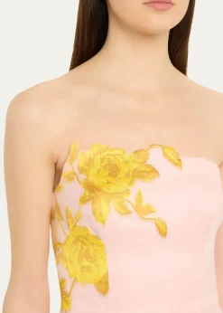 Lela RoseStrapless Rose Fil Coupe Ankle Cocktail Dress