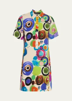 LibertineGouache Printed Preppy Mini Polo Dress
