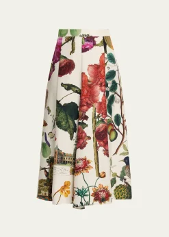 LibertineHollyhock Silk Midi Tulip Skirt