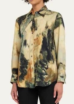 LibertineModernist Landscape Silk Button-Down Shirt