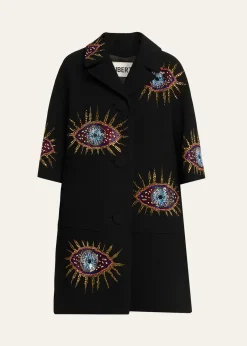 LibertineNazar Embellished Short-Sleeve Coat