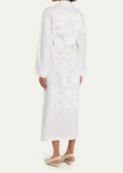 LibertinePorcelain Garden Linen Belted Midi Shirtdress