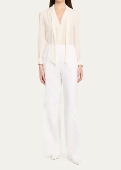 LibertinePorcelain Garden Straight-Leg Trousers
