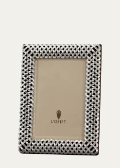 L'ObjetPlatinum Braid 4" x 6" Picture Frame