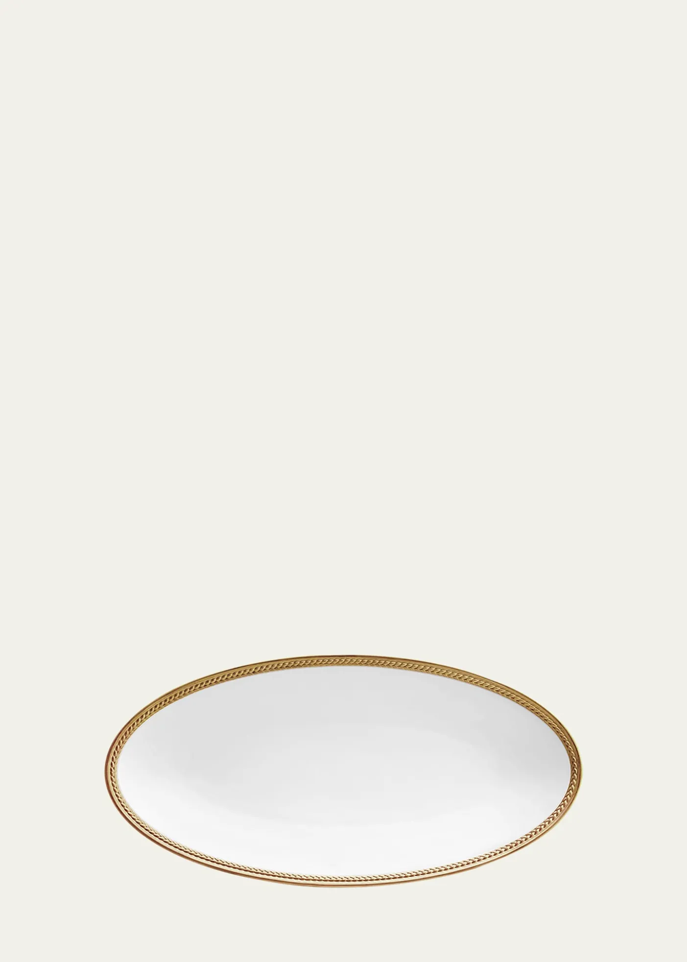 L'ObjetSoie Tressee 24K Gold-Plated Oval Platter, 14"