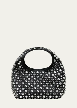Loeffler RandallKenzie Mini Crystal-Studded Satin Top-Handle Bag