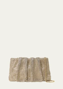 Loeffler RandallSerena Ruched Rhinestone Clutch Bag