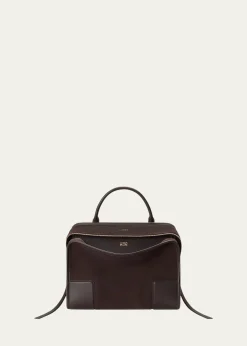 LoeweAmazona 180 Large Top-Handle Bag in Suede