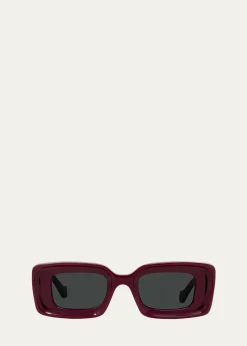 LoeweAnagram Beveled Acetate Rectangle Sunglasses