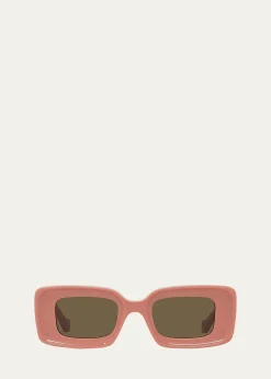 LoeweAnagram Beveled Acetate Rectangle Sunglasses