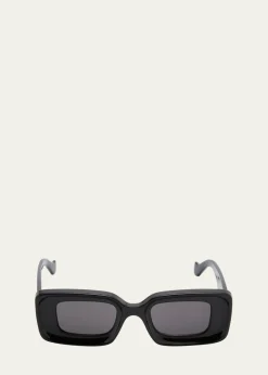 LoeweAnagram Beveled Acetate Rectangle Sunglasses