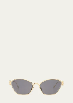 LoeweAnagram Golden Metal Cat-Eye Sunglasses