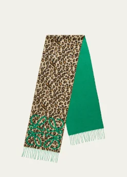 LoeweAnagram Leopard-Print Cashmere Scarf