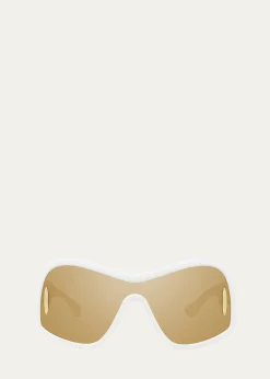 LoeweAnagram Mirrored Acetate Shield Sunglasses