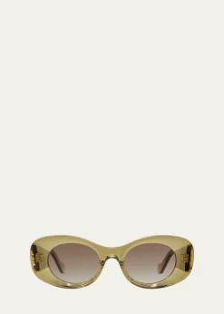 LoeweAnagram 49mm Oval Acetate Sunglasses