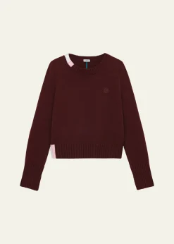 LoeweContrast Intarsia Cashmere-Blend Sweater