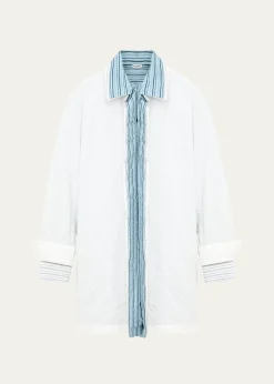 LoeweCrinkled Cotton Poplin Layered Mini Shirtdress