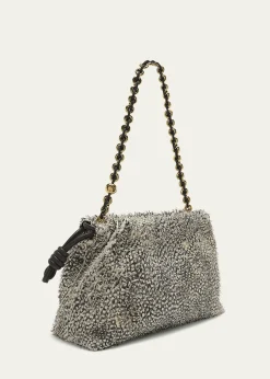 LoeweFlamenco Medium Shoulder Bag in Feathered Leather