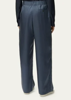 LoeweLogo-Band Satin Wide-Leg Pull-On Pants